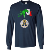 Funny Appalachian State Mountaineers Glitter Grinch Monogram Ornament Christmá - Long Sleeve T-Shirt