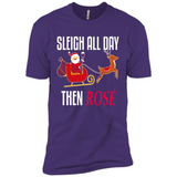 Sleigh All Day Then Rose Christmas Wine Gift - Premium Short Sleeve T-Shirt