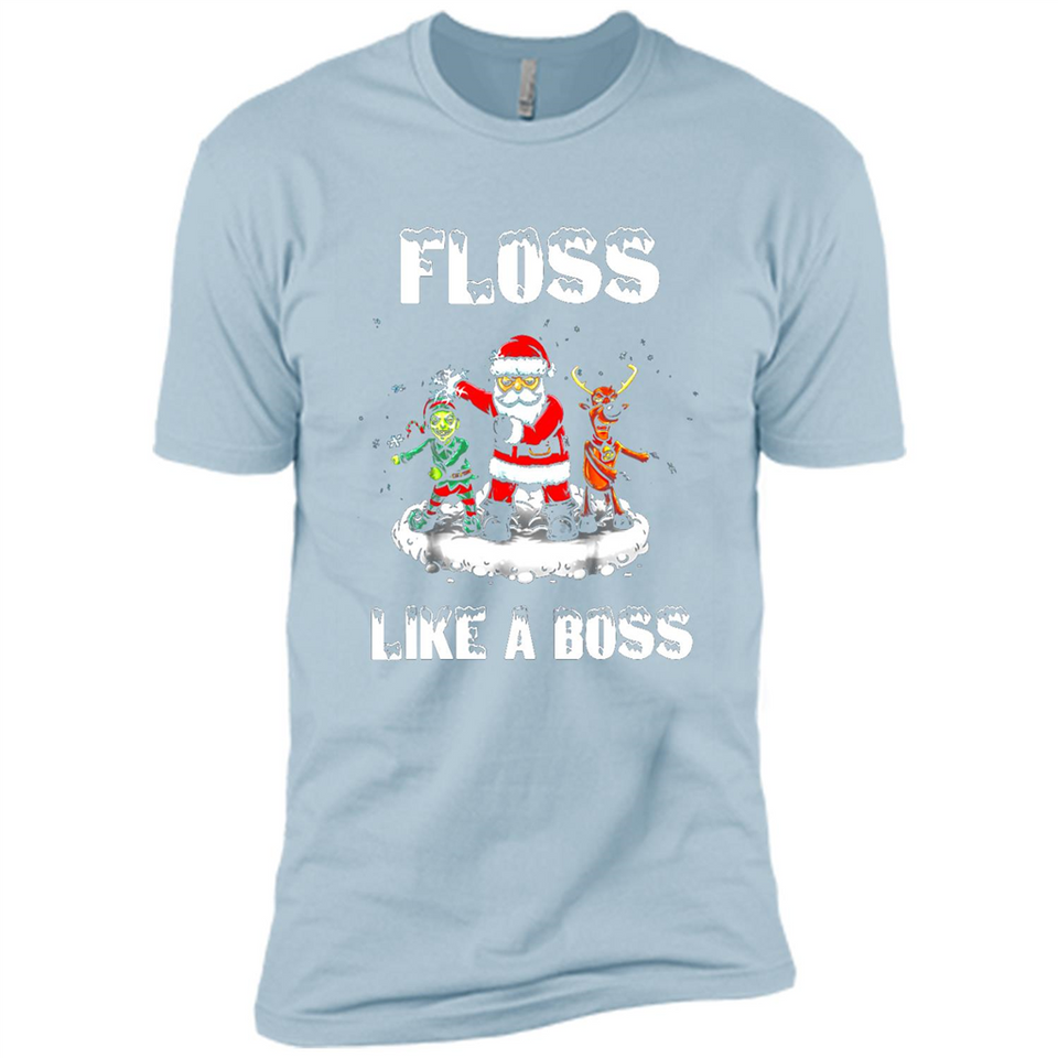 Floss Like A Boss Santa Flossing Dance Funny - Premium Short Sleeve T-Shirt