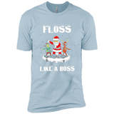 Floss Like A Boss Santa Flossing Dance Funny - Premium Short Sleeve T-Shirt