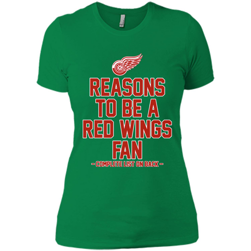 Reasons to be a Detroit Red Wings Fan Complete List on Back - Ladies' Boyfriend T-Shirt