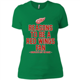 Reasons to be a Detroit Red Wings Fan Complete List on Back - Ladies' Boyfriend T-Shirt