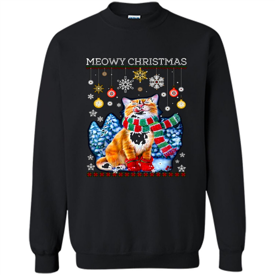 Meowy Christmas Ugly Funny Cats Lover PINGPONG