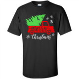 Vintage Christmas Classic Truck T-Shirt with Snow and Tree