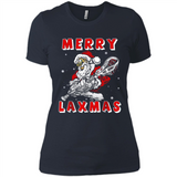 Lacrosse Merry Laxmas Santa - Ladies' Boyfriend T-Shirt