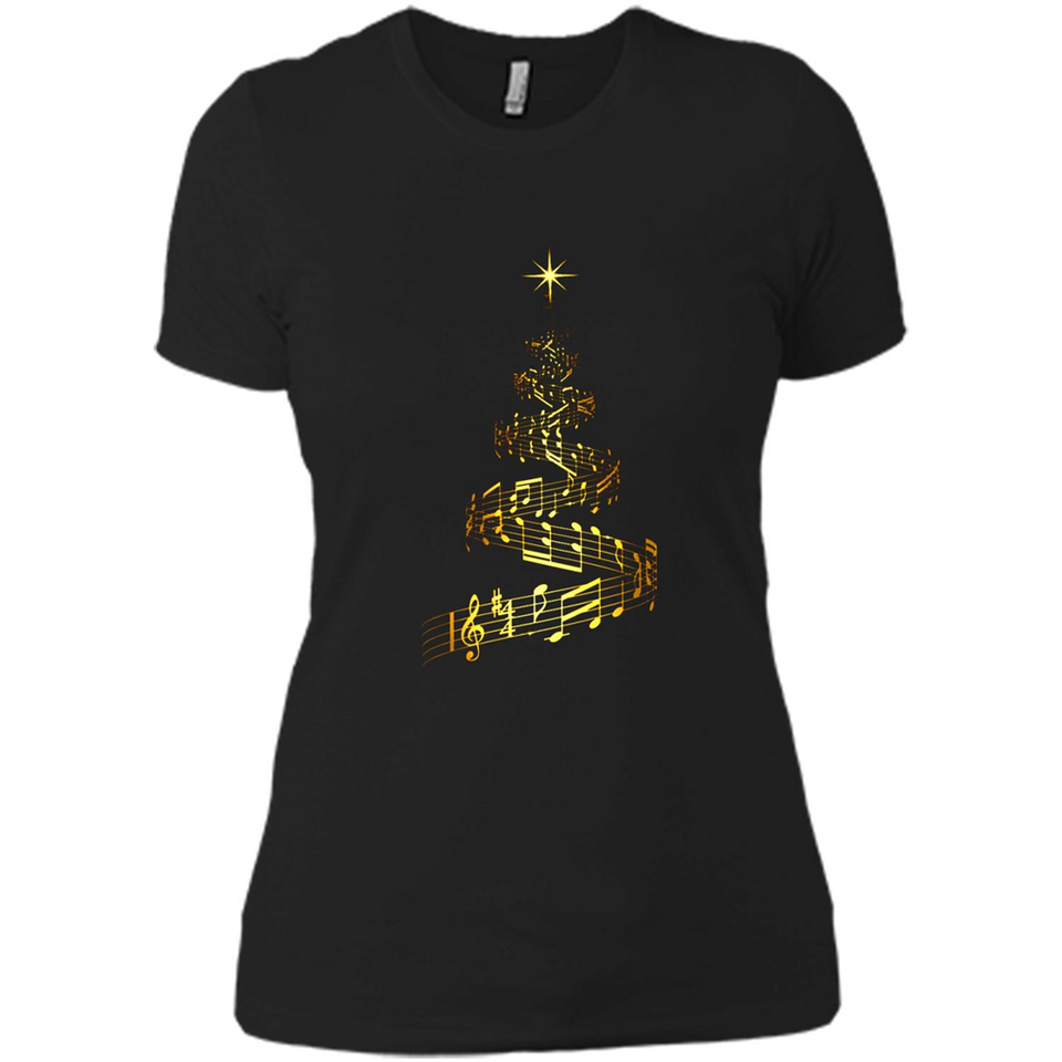 Music Note Christmas Tree Xmas Music Lover Mug PINGPONG - Ladies' Boyfriend T-Shirt