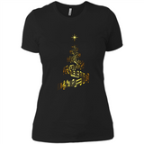 Music Note Christmas Tree Xmas Music Lover Mug PINGPONG - Ladies' Boyfriend T-Shirt
