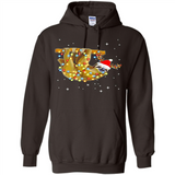Christmas Lights Sloth Wearing Santa Hat Funny Xmas - Hoodie