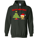 Meow merry christmas- cat and pine merry christmas - Hoodie