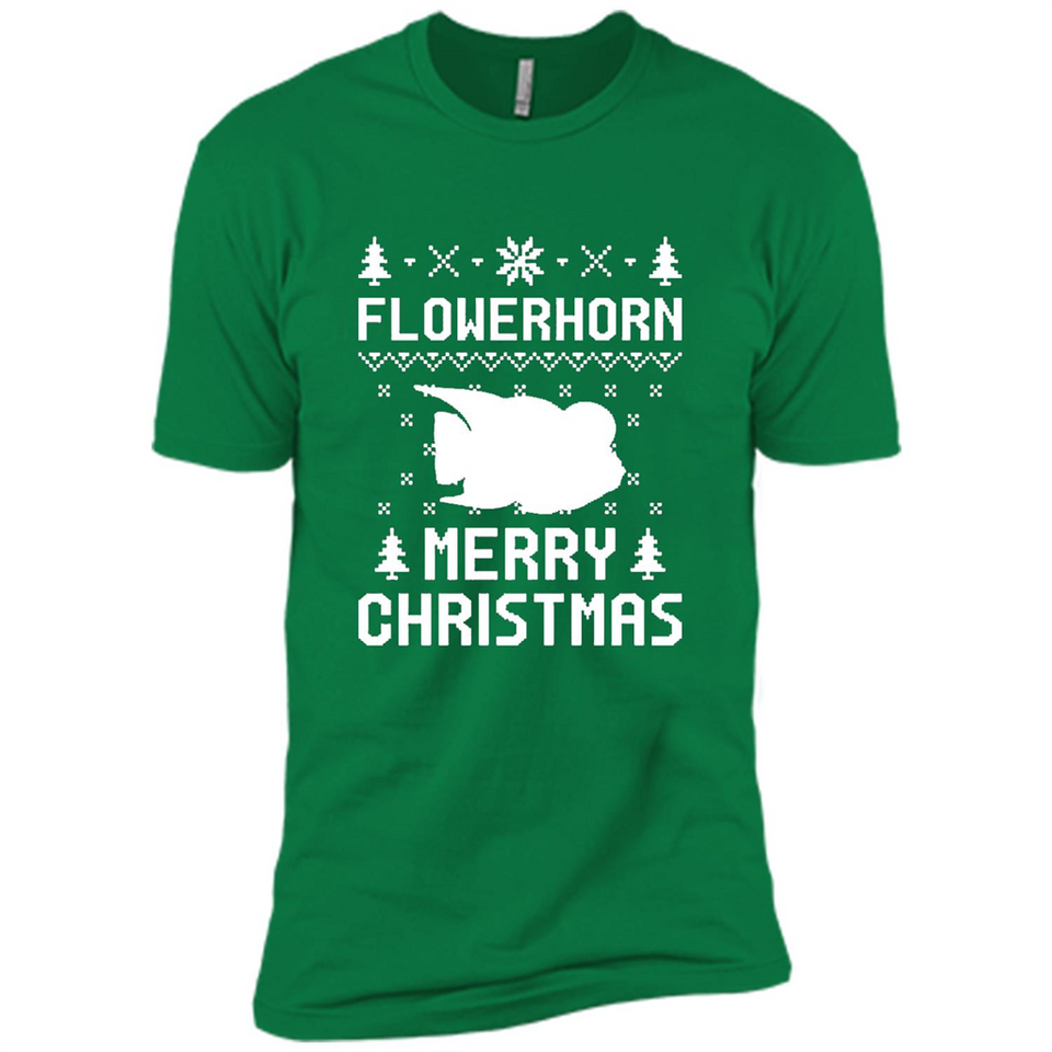 Flowerhorn Christmas T-shirt, Ugly Christmas Sweater - Premium Short Sleeve T-Shirt