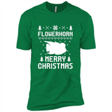 Flowerhorn Christmas T-shirt, Ugly Christmas Sweater - Premium Short Sleeve T-Shirt