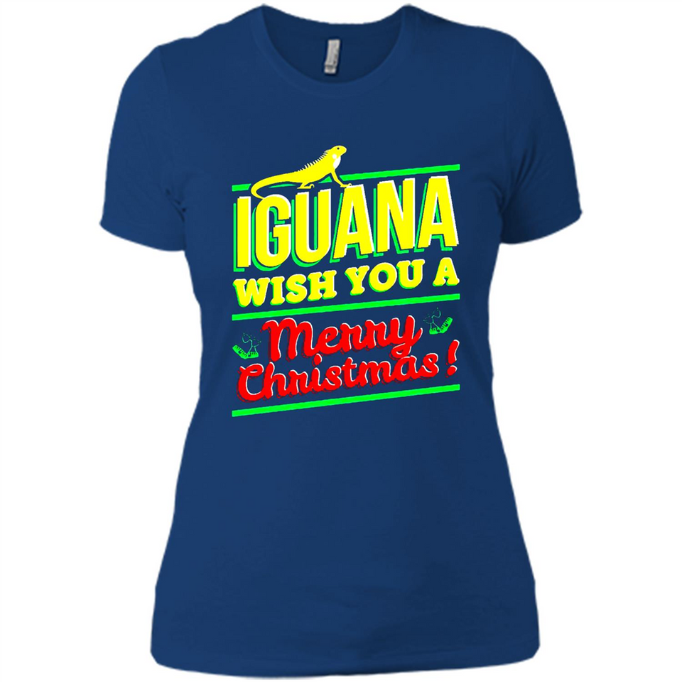 Iguana Wish You A Merry Christmas Animal - Ladies' Boyfriend T-Shirt