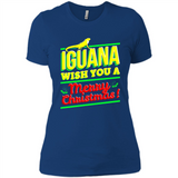 Iguana Wish You A Merry Christmas Animal - Ladies' Boyfriend T-Shirt