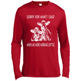 Sorry For What I Said When We Were Working Cattle