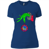GRINCH HAND HOLDING GOLDEN STATE WARRIORS GLITTER CHRISTMAS PINGPONG