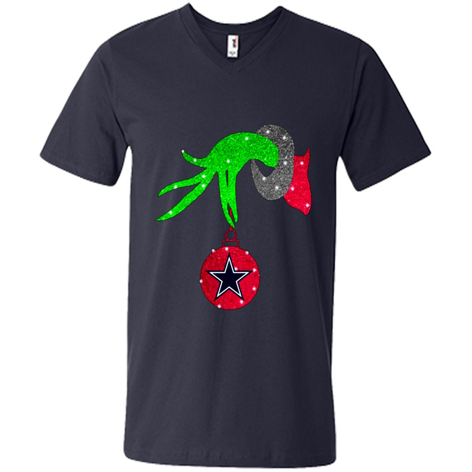 GRINCH HAND HOLDING DALLAS COWBOYS GLITTER CHRISTMAS PINGPONG
