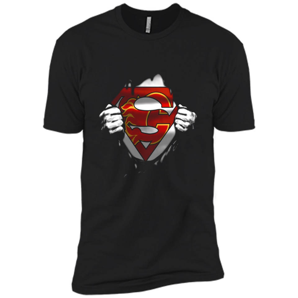 Calgary Flames And Superman Fans - Premium Short Sleeve T-Shirt