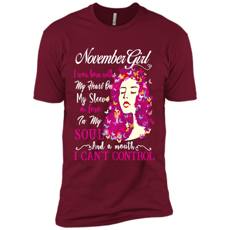 November Butterfly Girl - Premium Short Sleeve T-Shirt