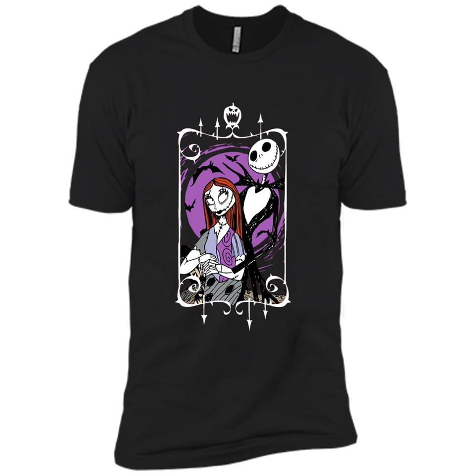 Disney Nightmare Before Christmas Jack And Sally T-Shirt - Premium Short Sleeve T-Shirt