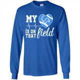 Detroit Lions Football My Heart is on that Field - Long Sleeve T-Shirt
