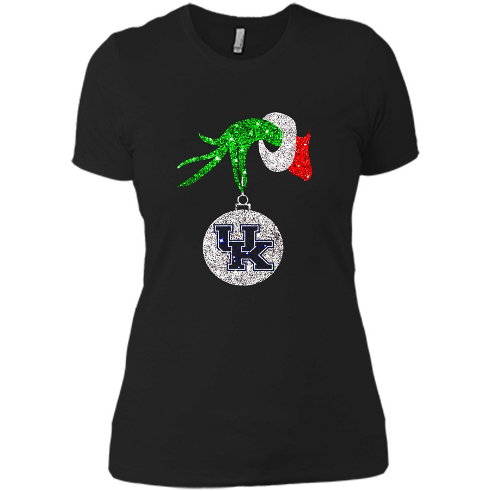 Amazing shirt Kentucky Wildcats Glitter Grinch Monogram Ornament Christmas Gift - Ladies' Boyfriend T-Shirt
