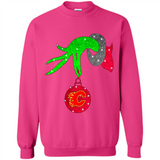 GRINCH HAND HOLDING CALGARY FLAMES GLITTER CHRISTMAS PINGPONG