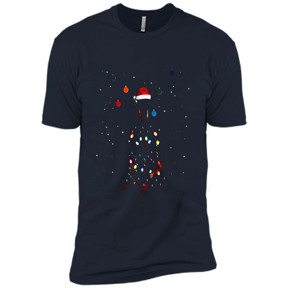 Doberman Santa Lights Christmas Dog Xmas Sweatshirt - Premium Short Sleeve T-Shirt