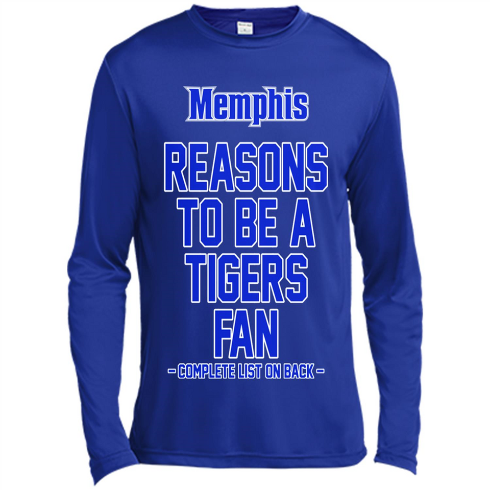 Reasons to be a Memphis Tigers Fan Complete List on Back - Canvas Long Sleeve T-Shirt