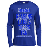 Reasons to be a Memphis Tigers Fan Complete List on Back - Canvas Long Sleeve T-Shirt
