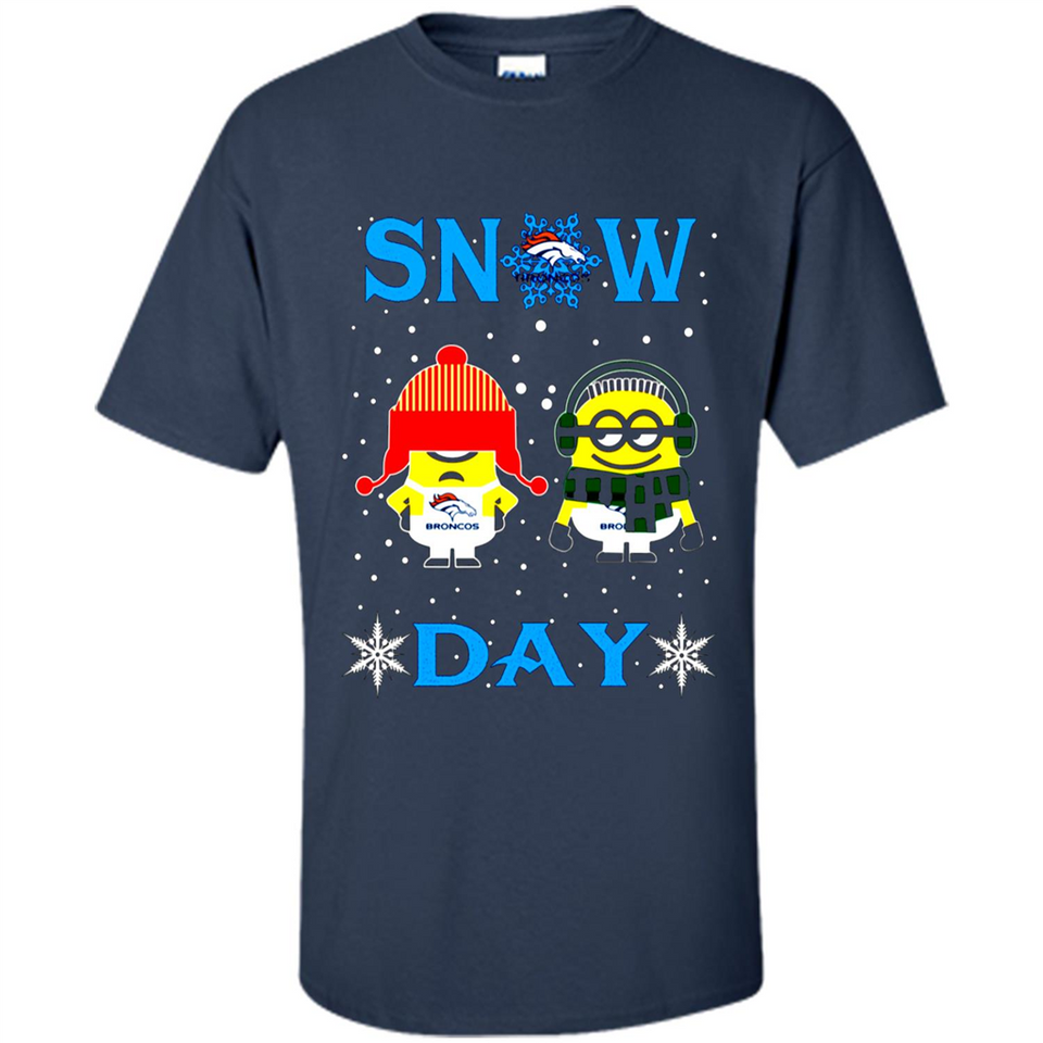 Snow Day Shirt For Denver Broncos Vs Minion Fans pingpong