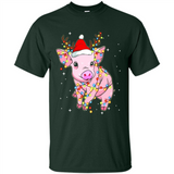 Christmas Lights Pig Wearing Santa Hat Funny Xmas - Shirt