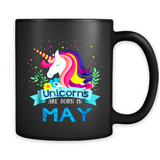 Unicorns are born in May Birthday Rainbow Gift Ladies Custom