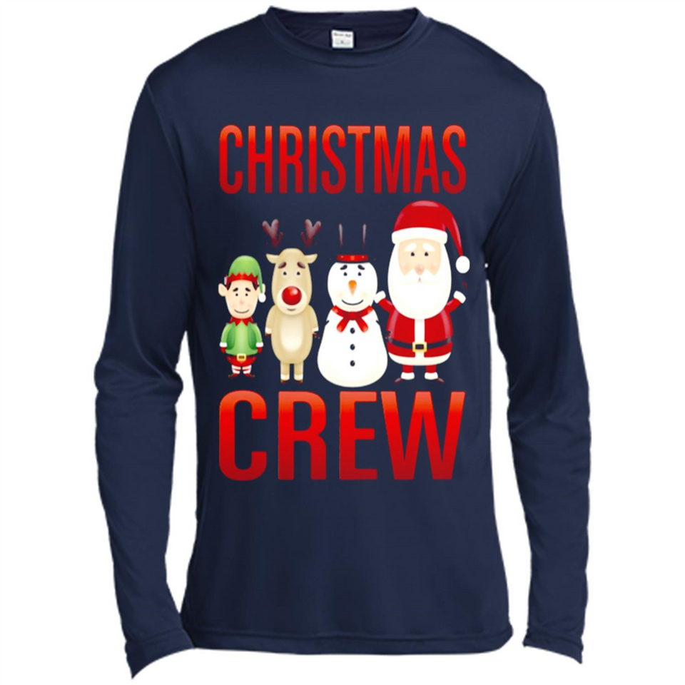 CHRISTMAS CREW Shirt X-mas Santa Snowman Reindeer Elf - Canvas Long Sleeve T-Shirt