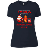 Never Underestimate A July Woman Watches Hallmark Movies Sweatshirt - Ladies' Boyfriend T-Shirt