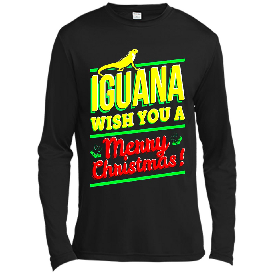 Iguana Wish You A Merry Christmas Animal - Canvas Long Sleeve T-Shirt