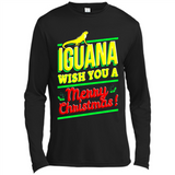 Iguana Wish You A Merry Christmas Animal - Canvas Long Sleeve T-Shirt
