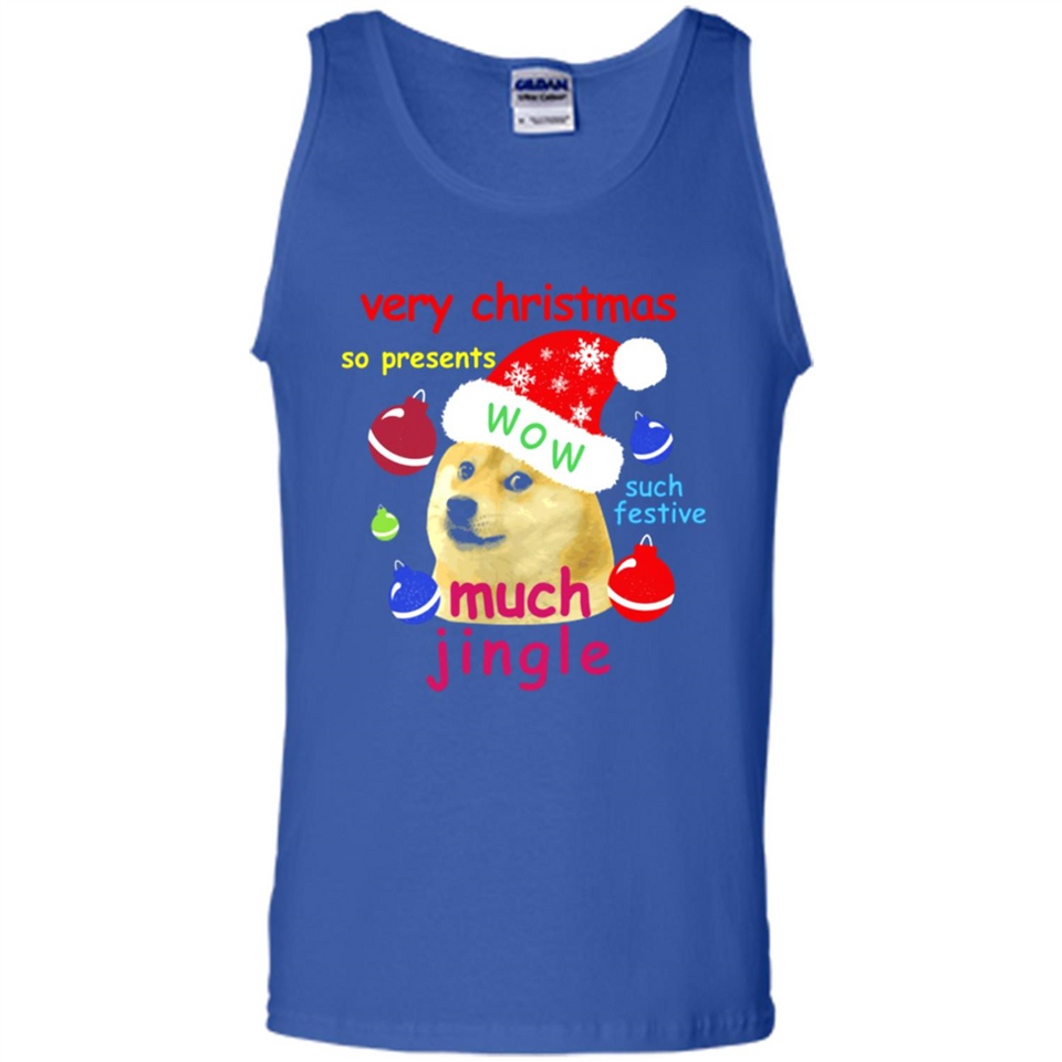 Christmas Doge Meme Shirts Funny Santa Shiba Inu Dog - Tank Top