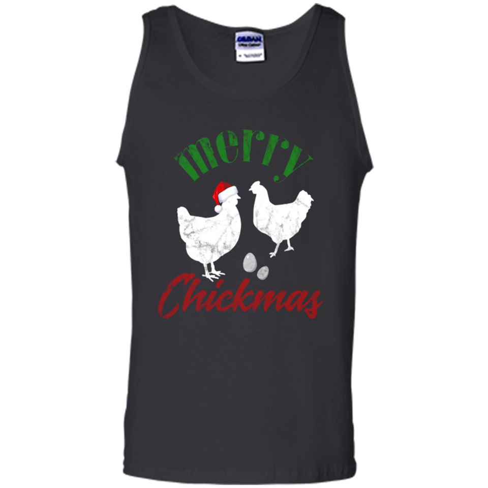 Christmas Chicken Shirt Santa Hens Lover Funny Farmer Gift - Tank Top