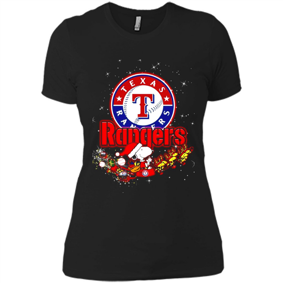 Snoopy Christmas Texas Rangers - Ladies' Boyfriend T-Shirt
