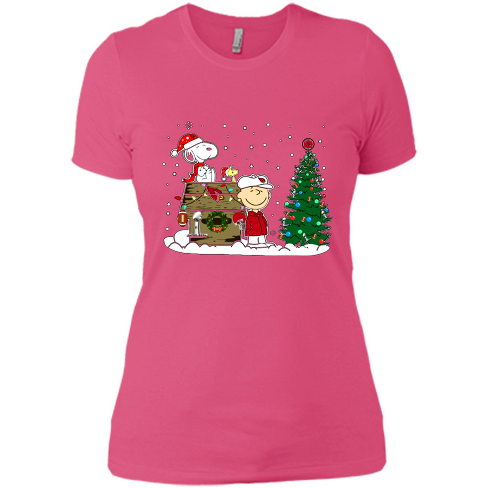 Arizona Cardinals Snoopy The Peanuts Movie Christmas Football Super Bowl pingpong - Ladies' Boyfriend T-Shirt