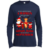 Never Underestimate A September Woman Watches Hallmark Movies Sweatshirt PINGPONG