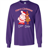 Christmas T-Shirt Santa And Reindeer Dilly Dilly - Long Sleeve T-Shirt