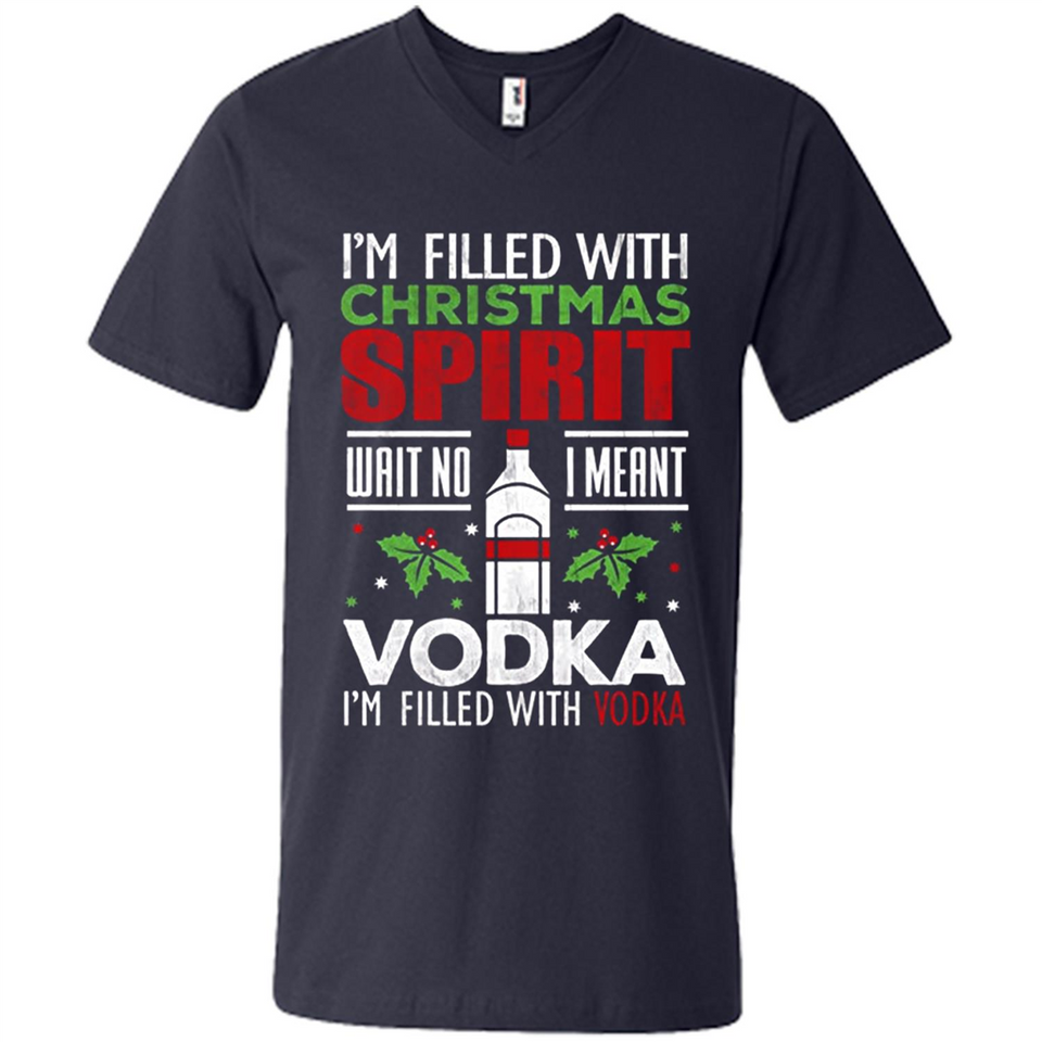 Christmas Gift Shirt Christmas Spirit Vodka Santa - Men's V-Neck