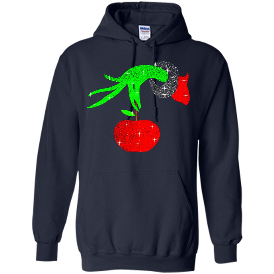 Christmas The Grinch Hand Holding Apple Ornament sweater - Hoodie