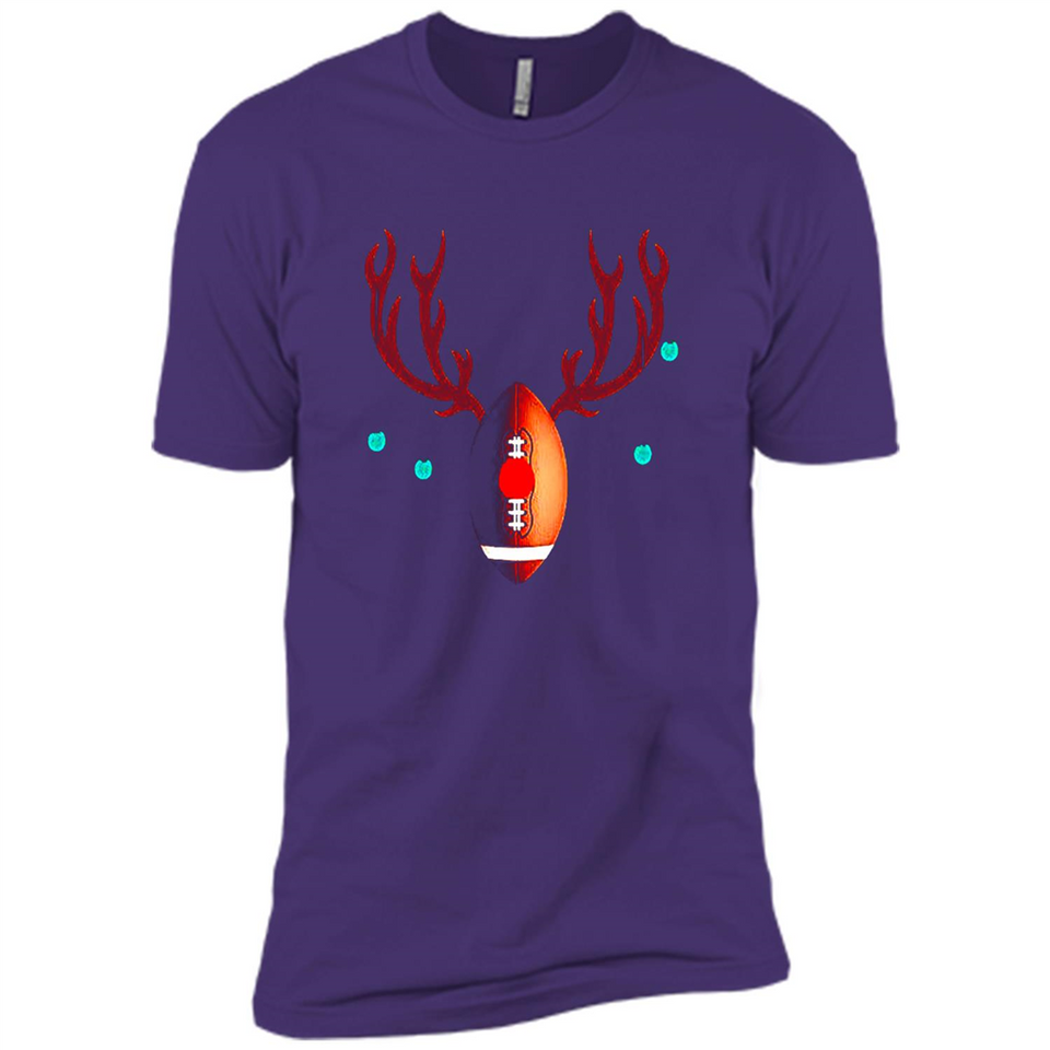 Football Christmas Shirt Reindeer Christmas Football Funny - Premium Short Sleeve T-Shirt