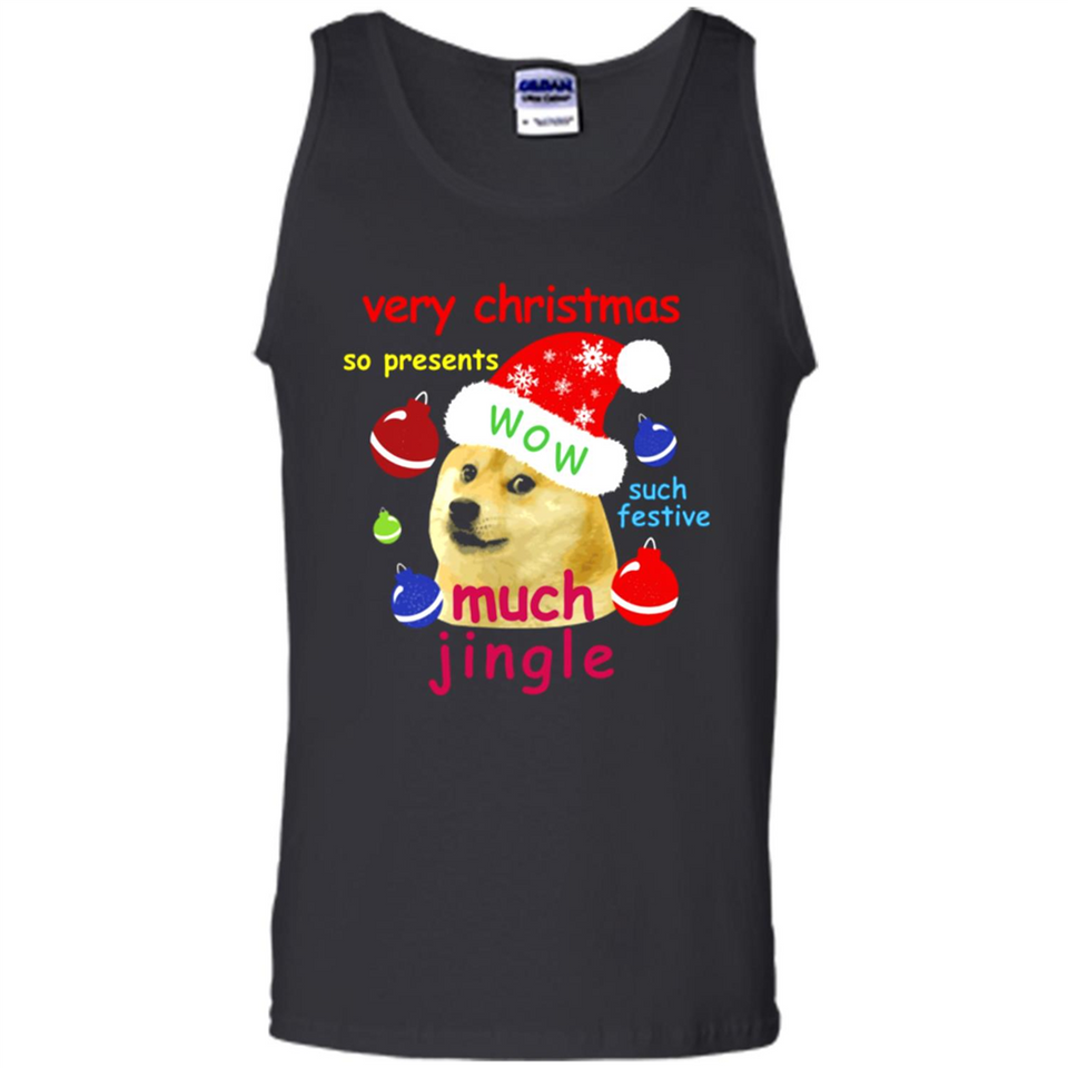 Christmas Doge Meme Shirts Funny Santa Shiba Inu Dog - Tank Top