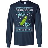 Rick and Morty Pickle Rick Ugly Christmas Sweater - Long Sleeve T-Shirt