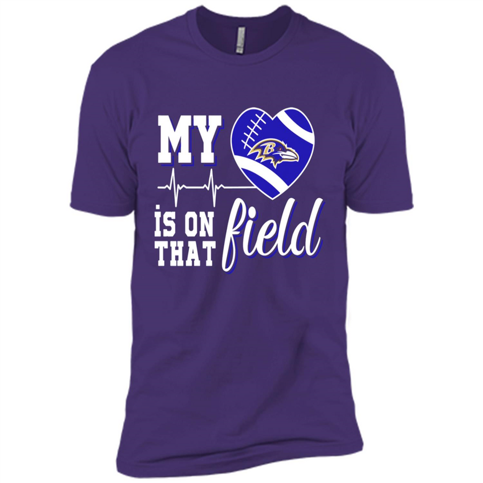 Baltimore Ravens Football My Heart is on that Field - Premium Short Sleeve T-Shirt