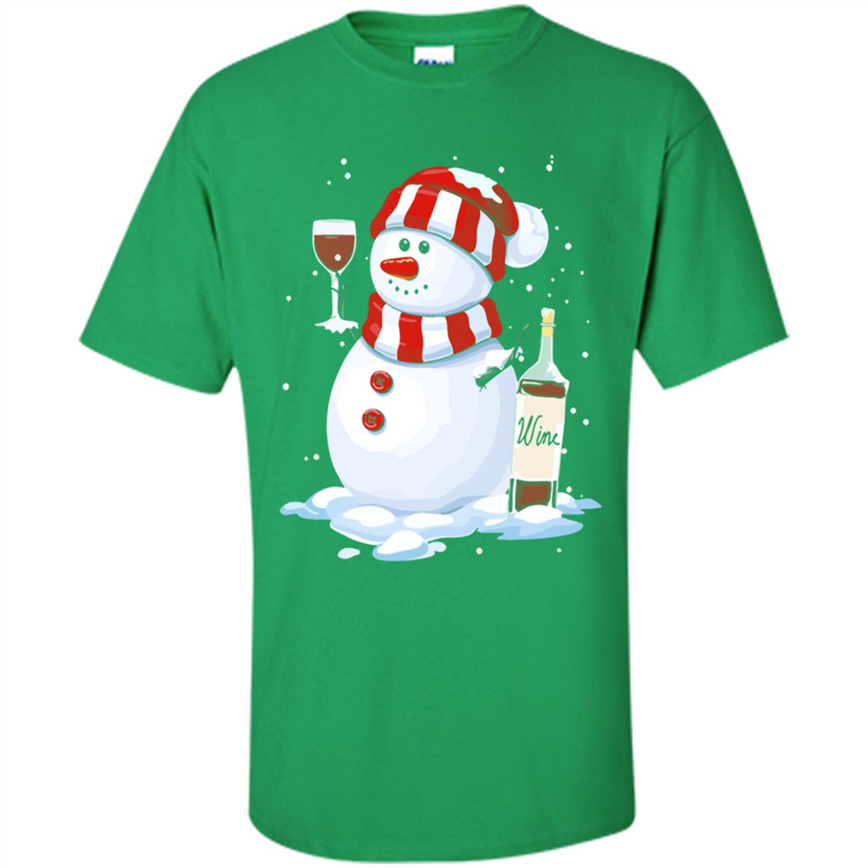 Cute Snowman drink Red Wine Christmas - Shirt