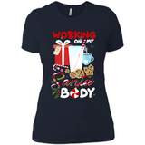 Working On My Santa Body Funny Christmas Gift Sleeve Xmas - Ladies' Boyfriend T-Shirt